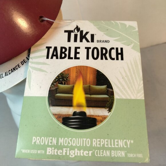 Tiki Table Torch Gnome White Ceramic Red Hat Mosquito Repellent Bite fighter - Picture 7 of 7